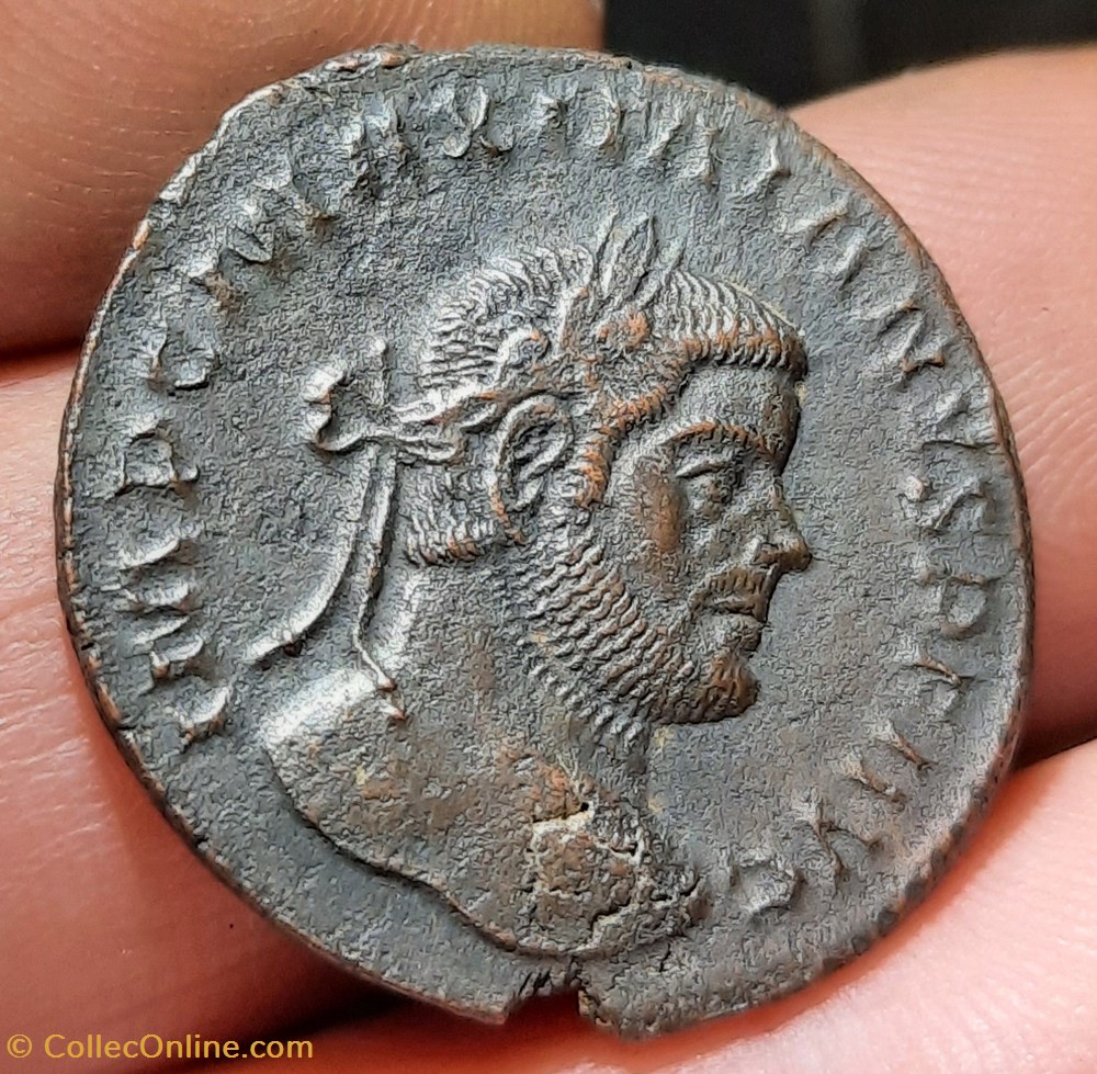 Maximinien Hercule A / Buste laure a d R /Genie debout a g D26.1 P 10.59g RIC2b C179 monnaie antiquite av jc ap romaine republicaine imperiale maximinien hercule a buste laure a d r genie debout a g d26 1 p 10 59g ric2b c179
