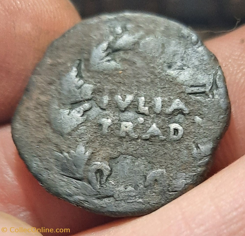 Auguste A /Tete nue a g R/Legende dans couronne chene D24 P12.52g C623 RPC 108 monnaies antiquite av jc ap romaines republicaines imperiales auguste a tete nue a g r legende dans couronne chene d24 p12 52g c623 rpc 108