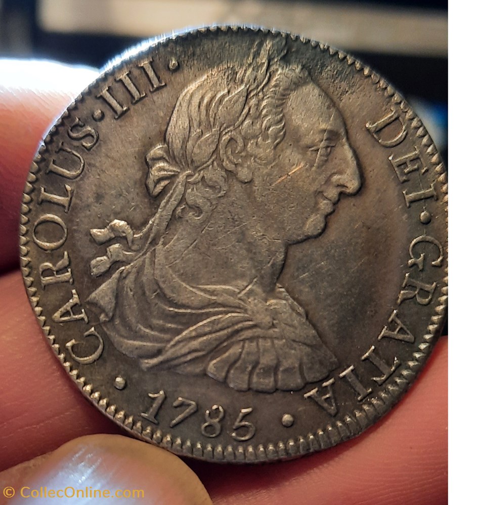 Mexique Charles 3 A / Tete lauree a d R / Ecu couronne D38.5 P26.90g KM:106.2a monnaies monde mexique charles 3 a tete lauree a d r ecu couronne d38 5 p26 90g km 106 2a