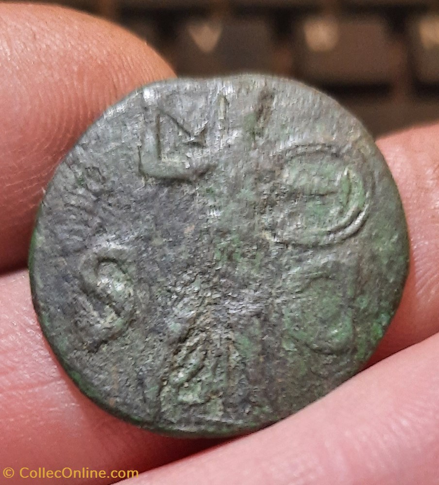 Claude A/Tete nue a g R / Minerve D25.2 P6.52g C84 RIC100 RCV 1861 monnaies antiquite av jc ap romaines republicaines imperiales claude a tete nue a g r minerve d25 2 p6 52g c84 ric100 rcv 1861