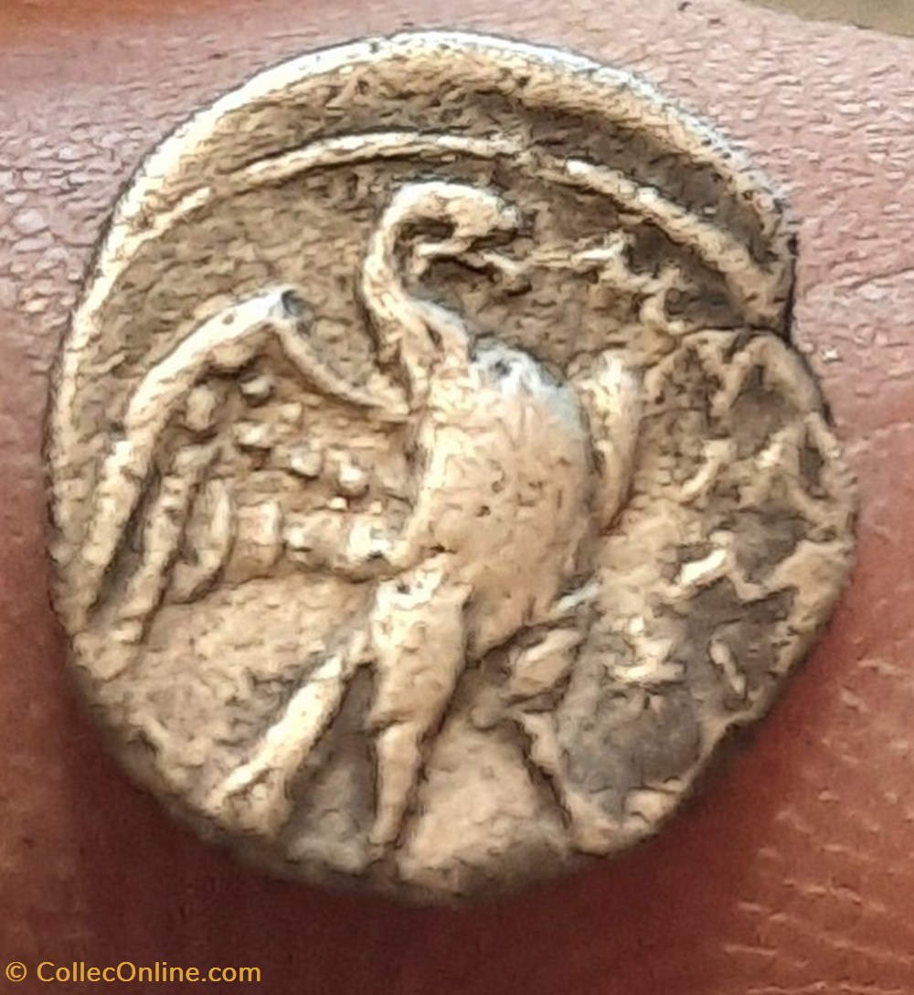 monnaies antiques celtes diobole a l aigle deuxieme exemplaire