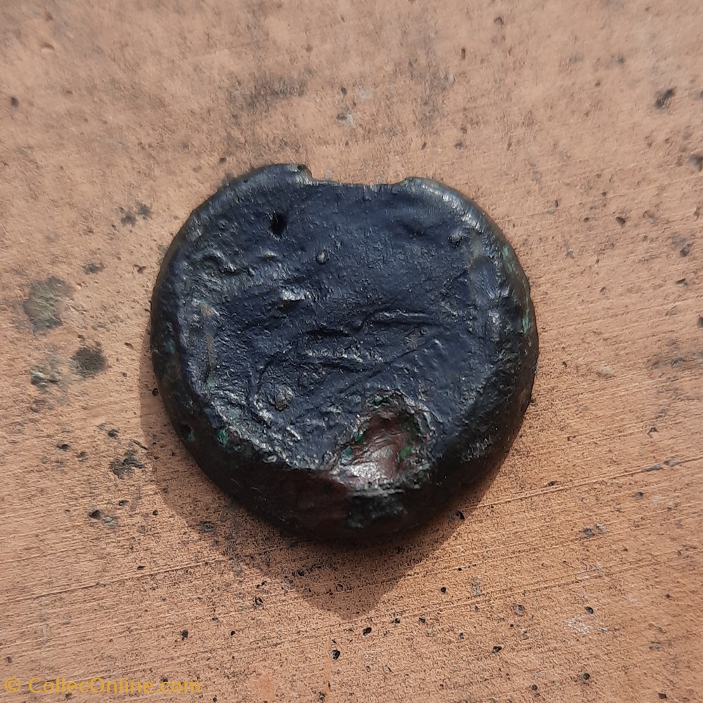 Marseille Grand bronze A/Tete Apollon ,Palme R/ Taureau a d croissant D23.8 P9,99g Feugere GBM15-7 2 monnaie antique av jc gauloise marseille grand bronze a tete apollon palme r taureau a d croissant d23 8 p9 99g feugere gbm15 7