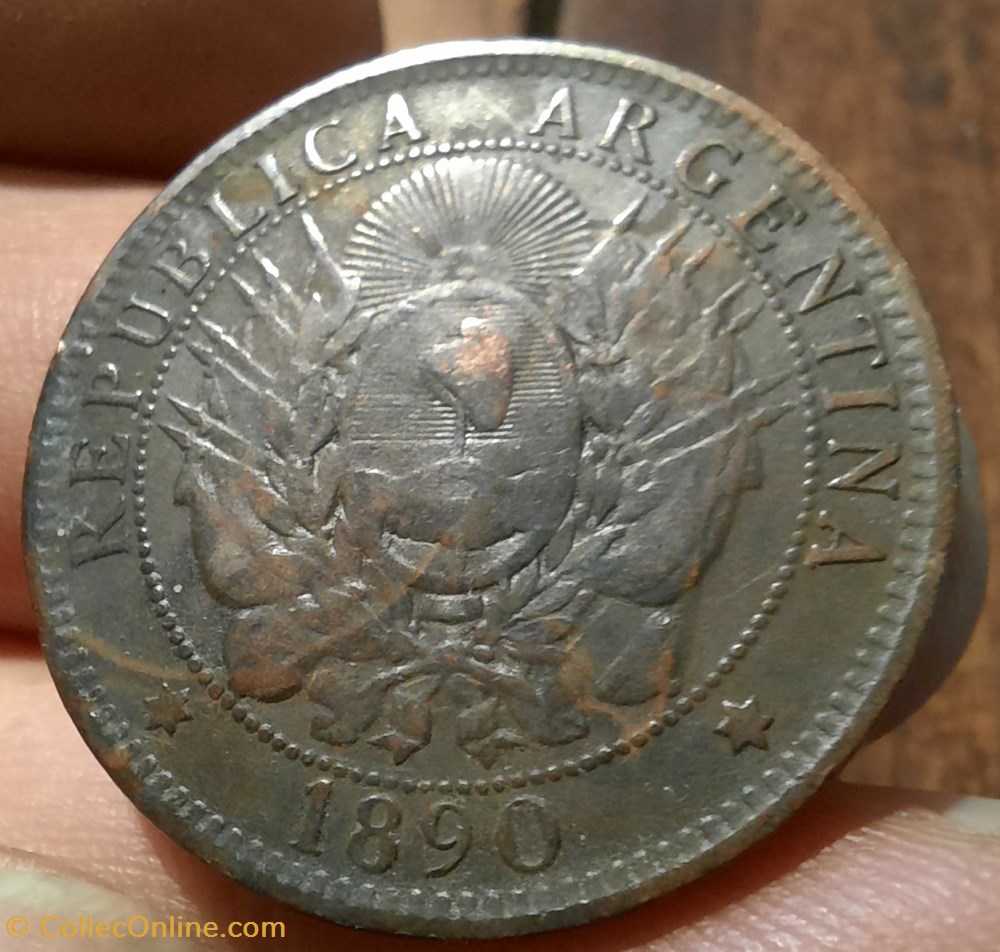Argentine dos centavos 1890 monnaies monde monaco argentine dos centavos 1890