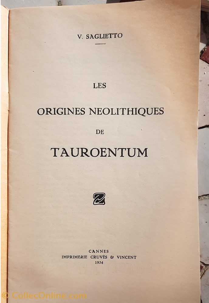 livres bd revues les origines neolithiques de tauroentum st cyr abbe v saglietto
