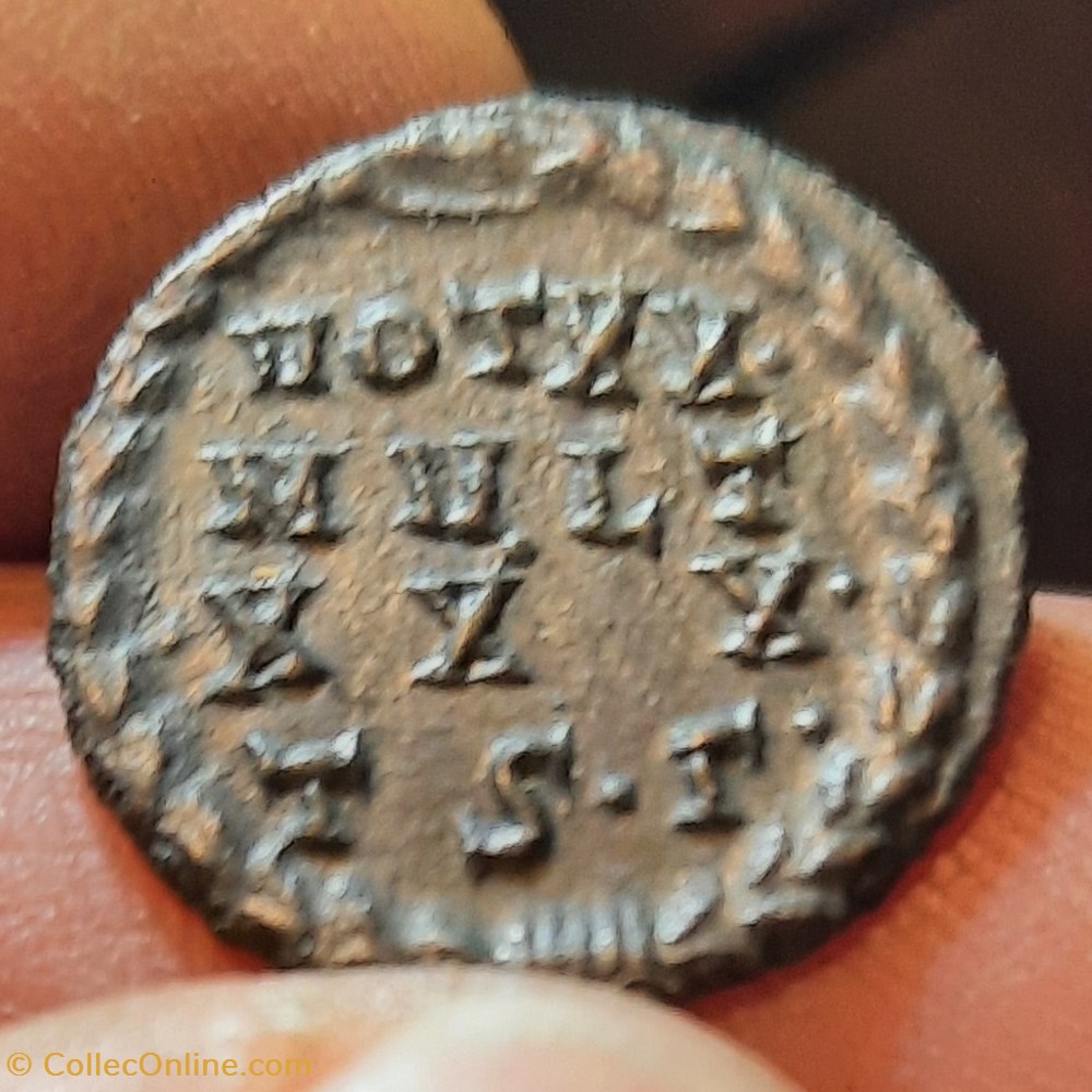 monnaies antiquite av jc ap romaines republicaines imperiales constantin i a tete casquee a d r couronne de laurier 318 319 d18 p2 98g ric 28 nbd92247
