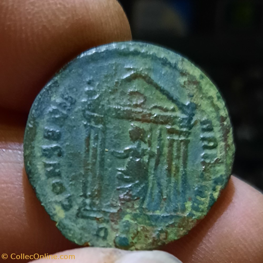 Maxence A /Tete lauree a d R/Temple hexastyle +311+312 D25.6 P6.28g RIC258 MAR12 monnaies antiquite av jc ap romaines republicaines imperiales maxence a tete lauree a d r temple hexastyle 311 312 d25 6 p6 28g ric258 mar12