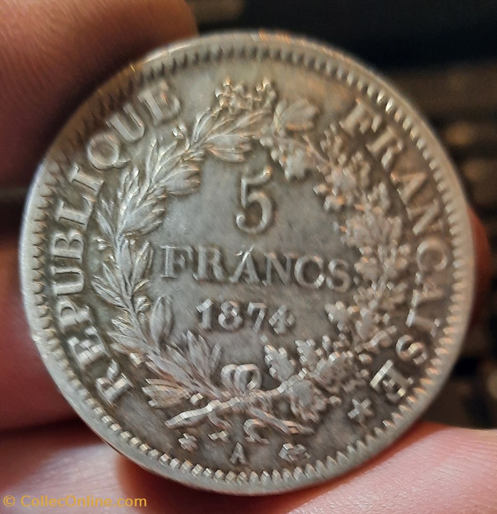 3° Republique A /Hercule debout de fae R /Couronne de laurier et de chene D37.2 P24.93g F334/12 monnaies france modernes 3 republique a hercule debout de fae r couronne de laurier et de chene d37 2 p24 93g f334 12