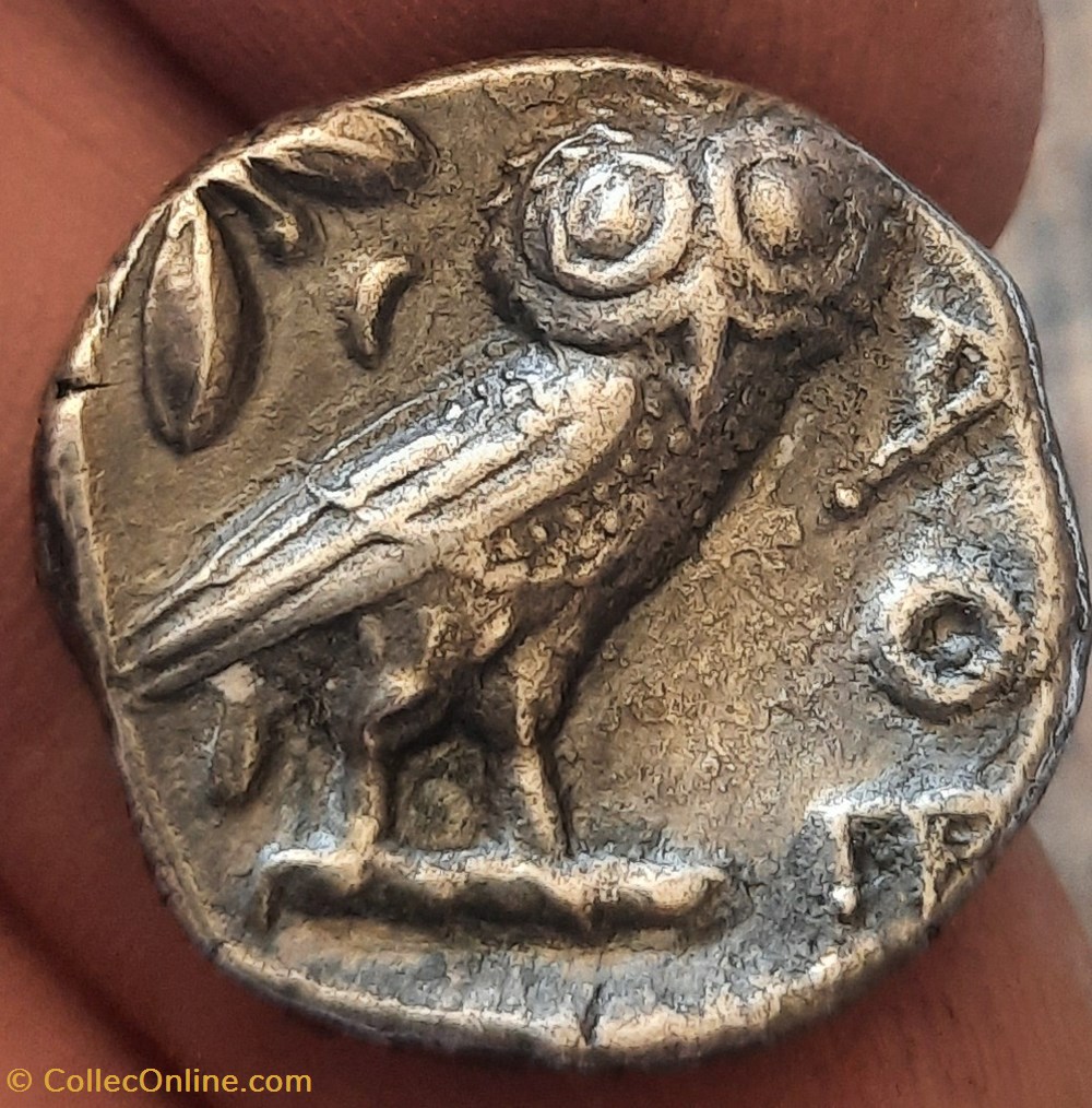 Athénes Tetradrachme 2 monnaies antiques athenes tetradrachme