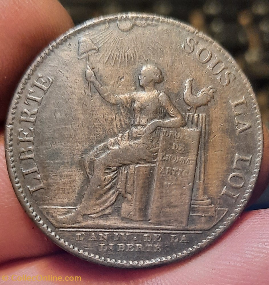 Monneron 2 sols A / Liberte assise R/ Legende QUI SE VEND D 32 P 17.25g VG299 MAZ157 monnaies france modernes monneron 2 sols a liberte assise r legende qui se vend d 32 p 17 25g vg299 maz157