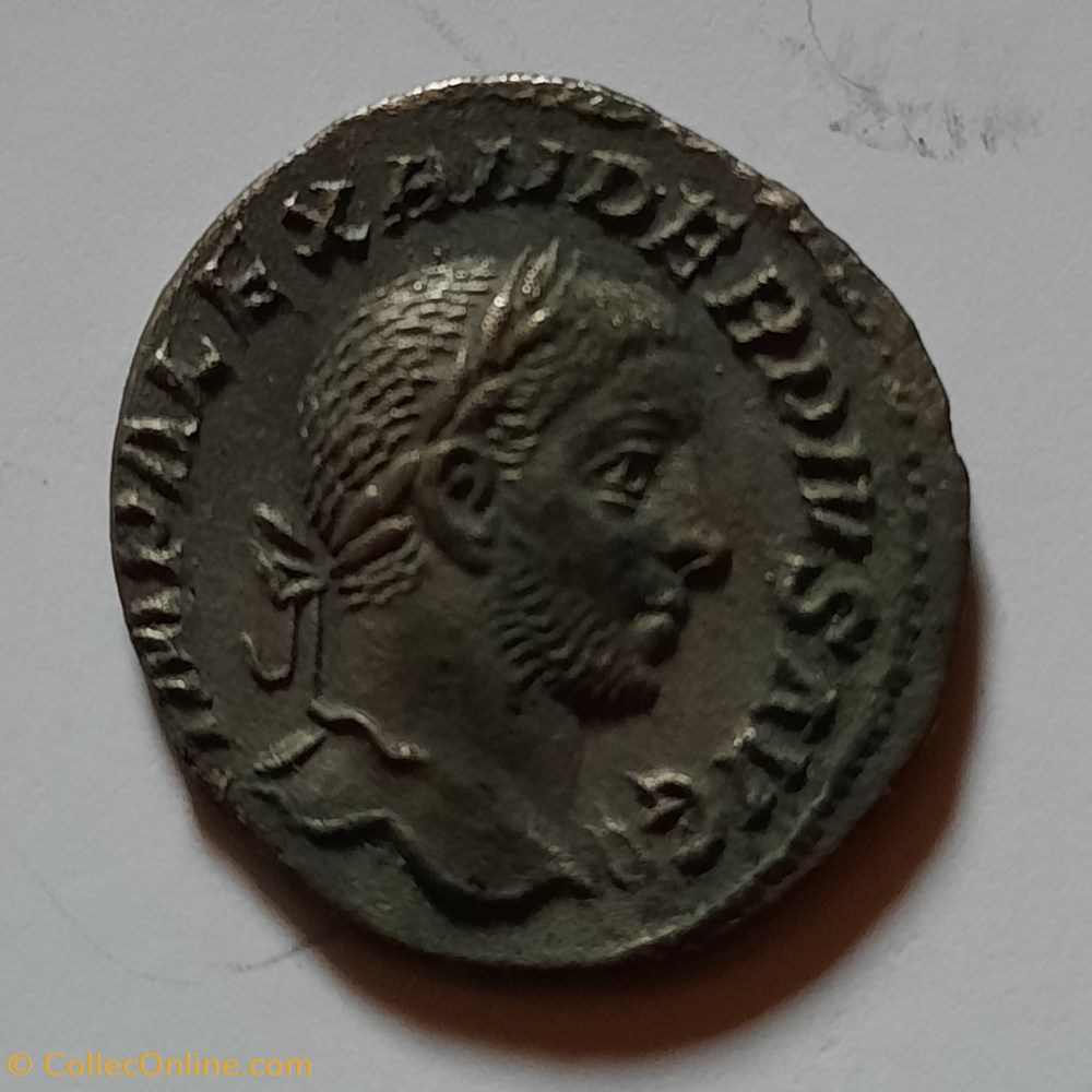 Alexandre Severe A / Tete lauree a d R / Providence debout a g D 18.8 P 2.60g C501 RCV 7922 RIC 250b monnaie antique av jc ap romaine republicaine imperiale alexandre severe a tete lauree a d r providence debout a g d 18 8 p 2 60g c501 rcv 7922 ric 250b