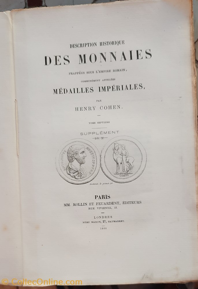 livres bd revues description historique des monnaies henry cohen 1868 imprimerie rochette