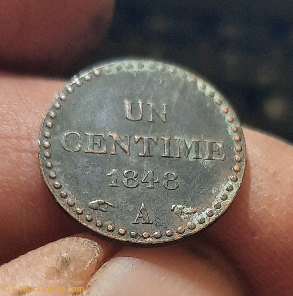 Deuxieme Republique A/Tete Republique a g R/Legende en 2 lignes D12.8 P1.90g F101/1 monnaies france modernes deuxieme republique a tete republique a g r legende en 2 lignes d12 8 p1 90g f101 1