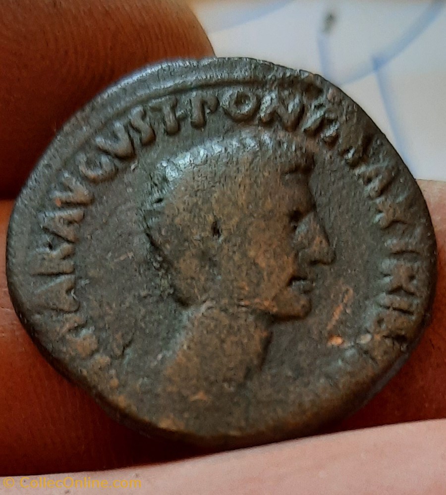 Auguste A /Tete nue a d R/Legende autour SC D27 P9.08g C538 RIC441 RCV1688 monnaies antiquite av jc ap romaines republicaines imperiales auguste a tete nue a d r legende autour sc d27 p9 08g c538 ric441 rcv1688