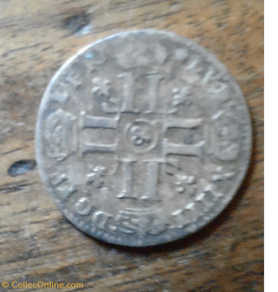 Louis 14 A/Croix au 8 L R/ Ecu de France couronne .D 23.2 P1.58g G91 monnaie royale louis 14 a croix au 8 l r ecu de france couronne d 23 2 p1 58g g91