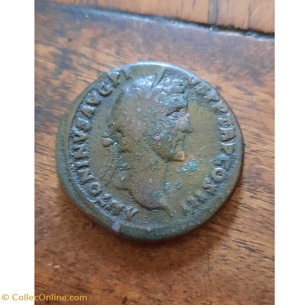 monnaie antique av jc ap romaine republicaine imperiale antonin et marc aurele a tete lauree a d r tete nue a g d33 3 p22 31 c 33 ric 1214