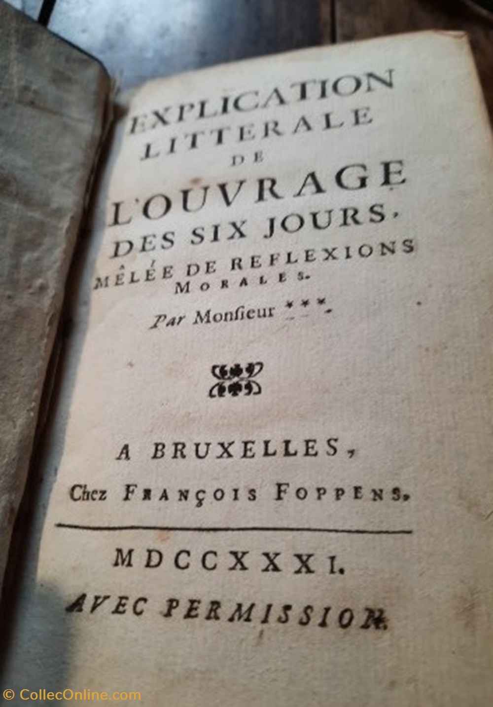 livres bd revues ouvrage des six jours 1731