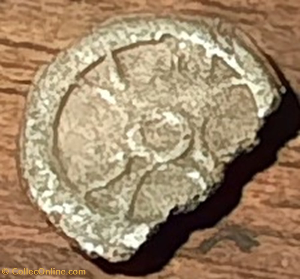 Marseille Obole A/Tete casquee a g R/Roue rosace -440-420 D9.1 P0.55 FeugereOBM 2-b 2 monnaies antiques celtes marseille obole a tete casquee a g r roue rosace 440 420 d9 1 p0 55 feugereobm 2 b