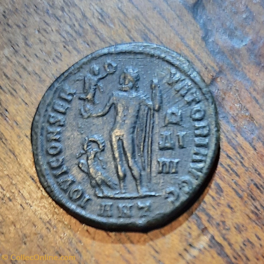 Licinius 1° A/ Tete lauree a d R/Jupiter nue debout a g +313+314 D19.6 P3.42g RIC8 (R4) C108 monnaie antique av jc ap romaine republicaine imperiale licinius 1 a tete lauree a d r jupiter nue debout a g 313 314 d19 6 p3 42g ric8 r4 c108