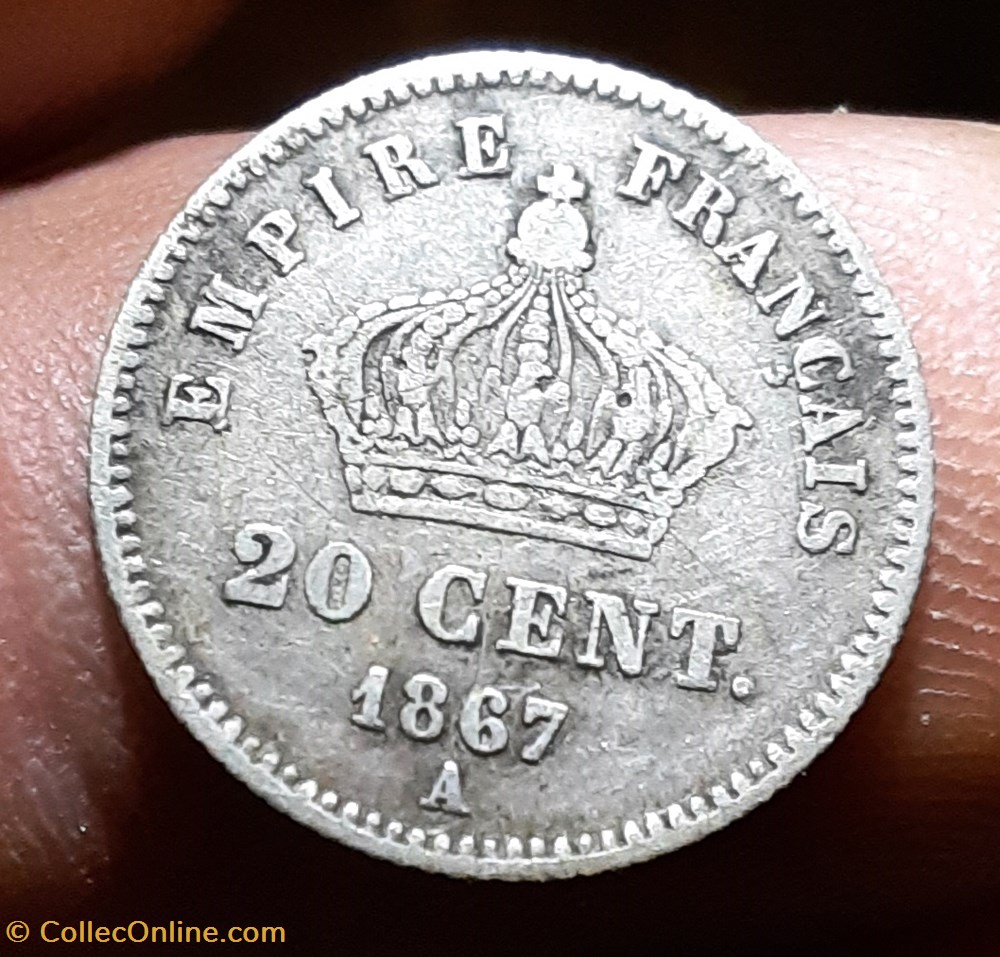 Napoleon 3 A /Tete lauree a g R/Couronne imperiale D16 P 0.98g F 150/1 monnaies france modernes napoleon 3 a tete lauree a g r couronne imperiale d16 p 0 98g f 150 1