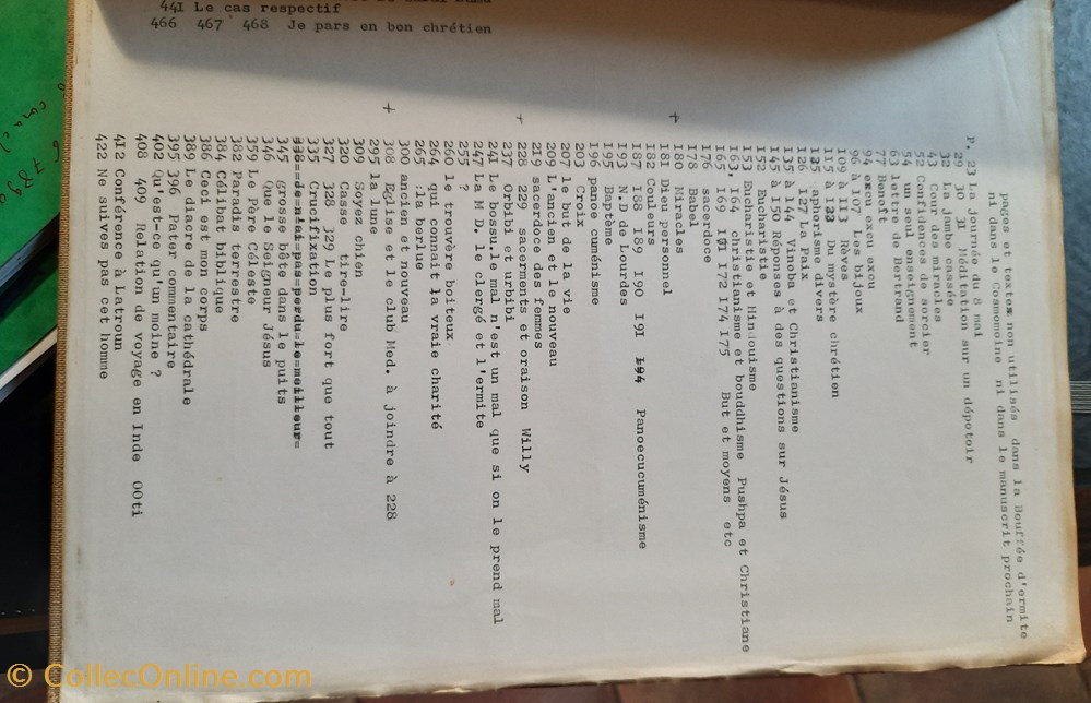 livres bd revues manuscrit dactylographie avant impression original de frere antoine hermite de roquebrune 83