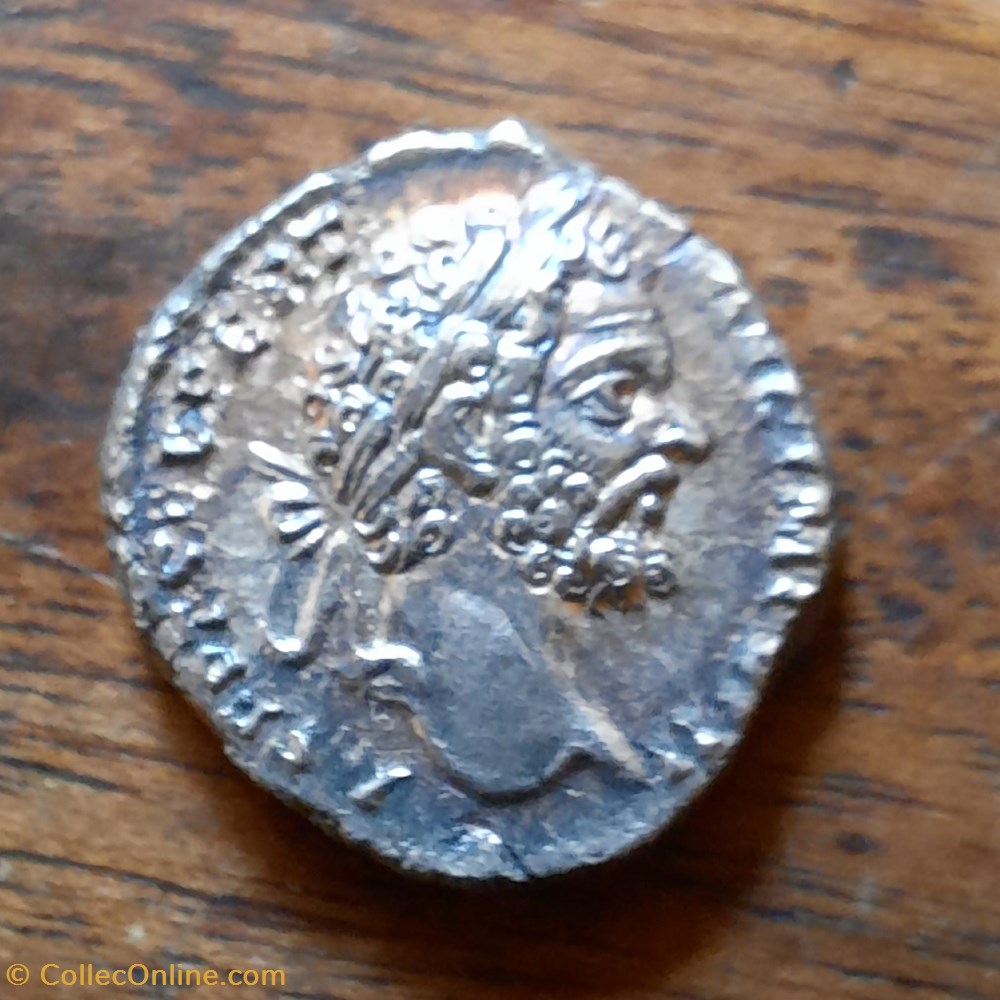 monnaie antique av jc ap romaine republicaine imperiale septime severe a tete lauree a d r minerve debout a g d 17 7 p 3 54g rcv6236 c 381 ric 49