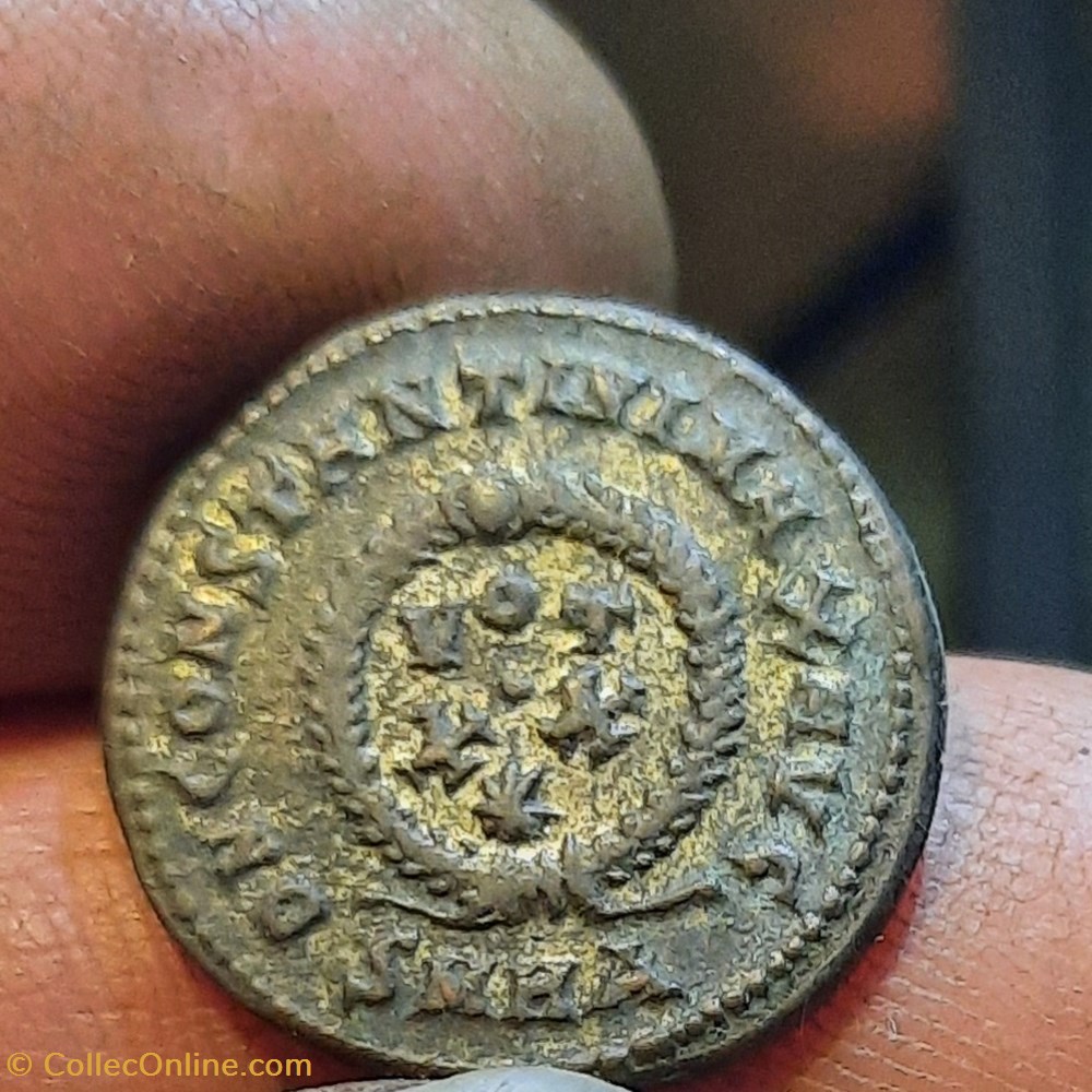 Constantin 1° A/Tete lauree a d R / Legendedans couronne +325+326 D18.9 P3.34g RIC 60 monnaies antiquite av jc ap romaines republicaines imperiales constantin 1 a tete lauree a d r legendedans couronne 325 326 d18 9 p3 34g ric 60