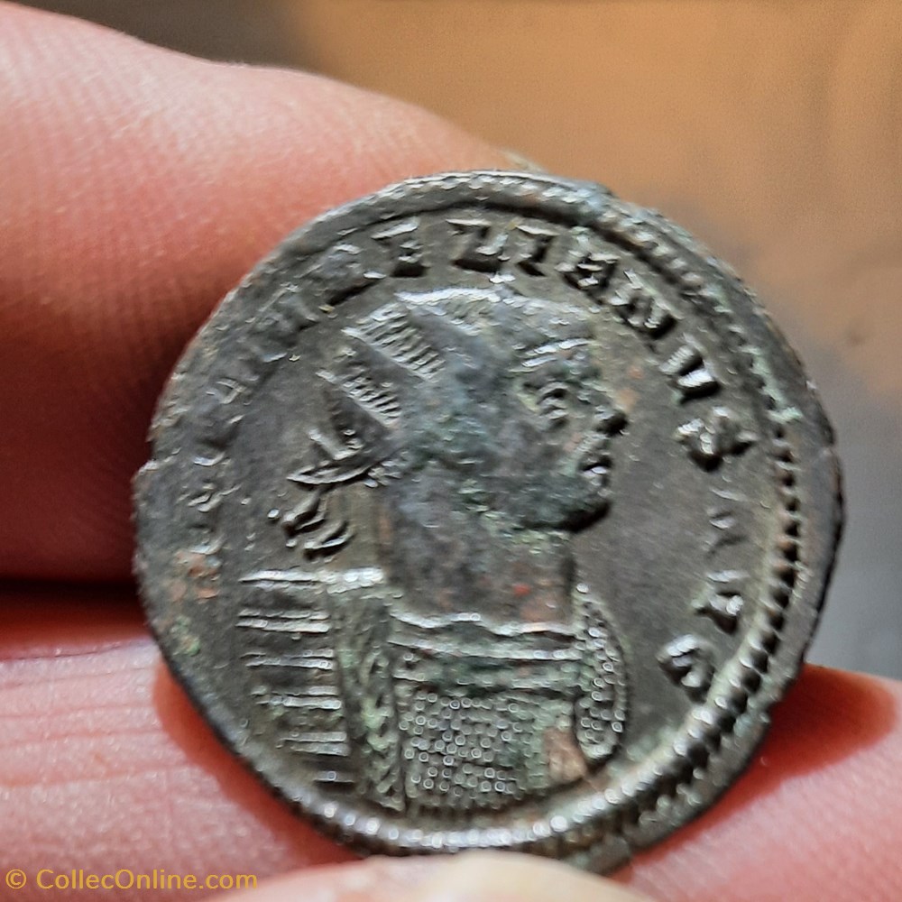 Aurelien A/Buste radie a d R/Aurelien et concorde +272+274 D24 P3.66g RIC216 RCV11522 monnaies antiquite av jc ap romaines republicaines imperiales aurelien a buste radie a d r aurelien et concorde 272 274 d24 p3 66g ric216 rcv11522