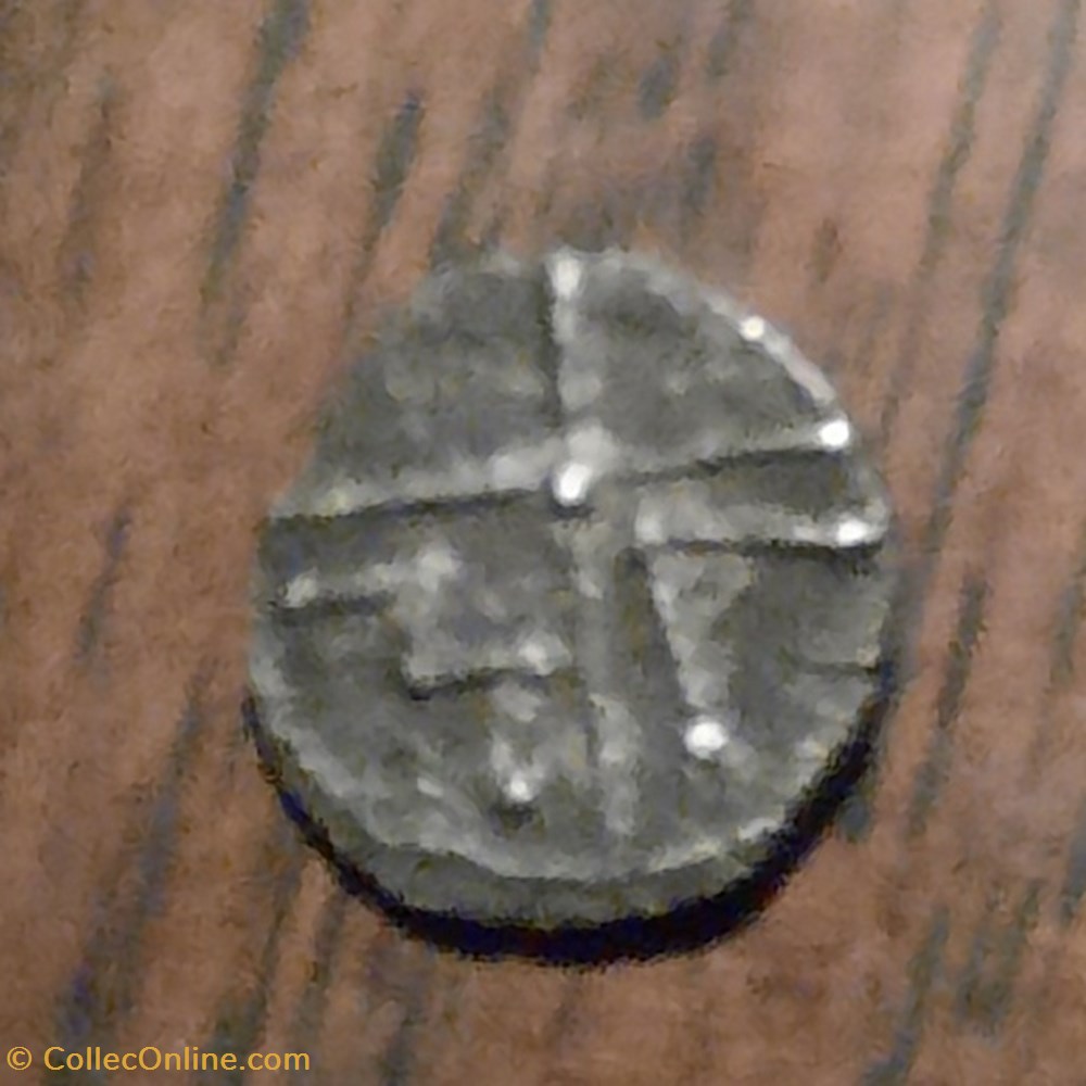 Obole Volque Arecomique A /Tete a g un T derriere R/Roue MA -75-25 D9 P0.48g Feugere OBV8 3 monnaie antique av jc ap obole volque arecomique a tete a g un t derriere r roue ma 75 25 d9 p0 48g feugere obv8