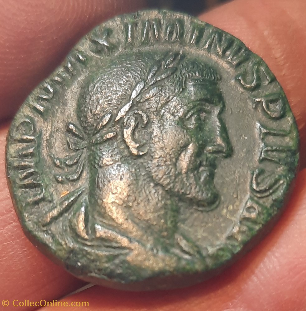 Maximin 1° de Thrace A/ Tete lauree a d R /Fidelite debout a g D27.8 P19.62g monnaies antiquite av jc ap romaines republicaines imperiales maximin 1 de thrace a tete lauree a d r fidelite debout a g d27 8 p19 62g