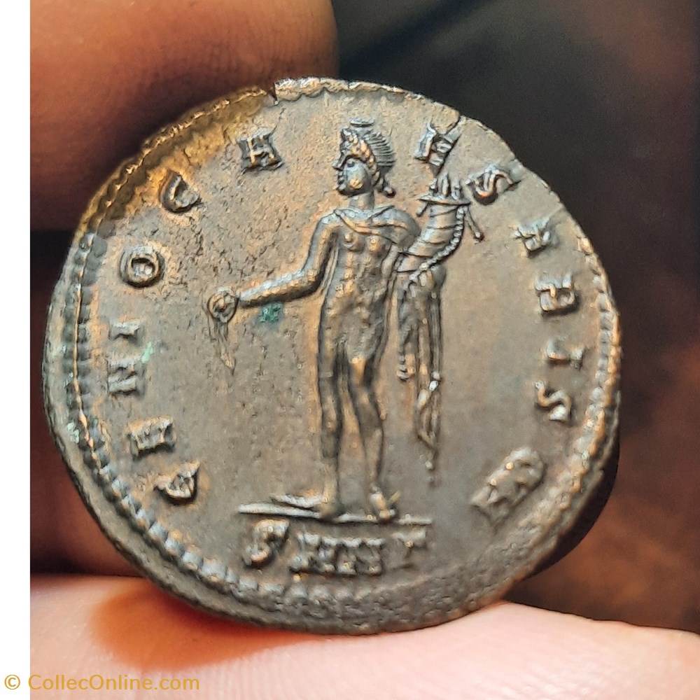 Maximin ii Daia A/ Buste laure a d R/Genie debout a g D26.7 P5.24g ric 66A monnaies antiquite av jc ap romaines republicaines imperiales maximin ii daia a buste laure a d r genie debout a g d26 7 p5 24g ric 66a