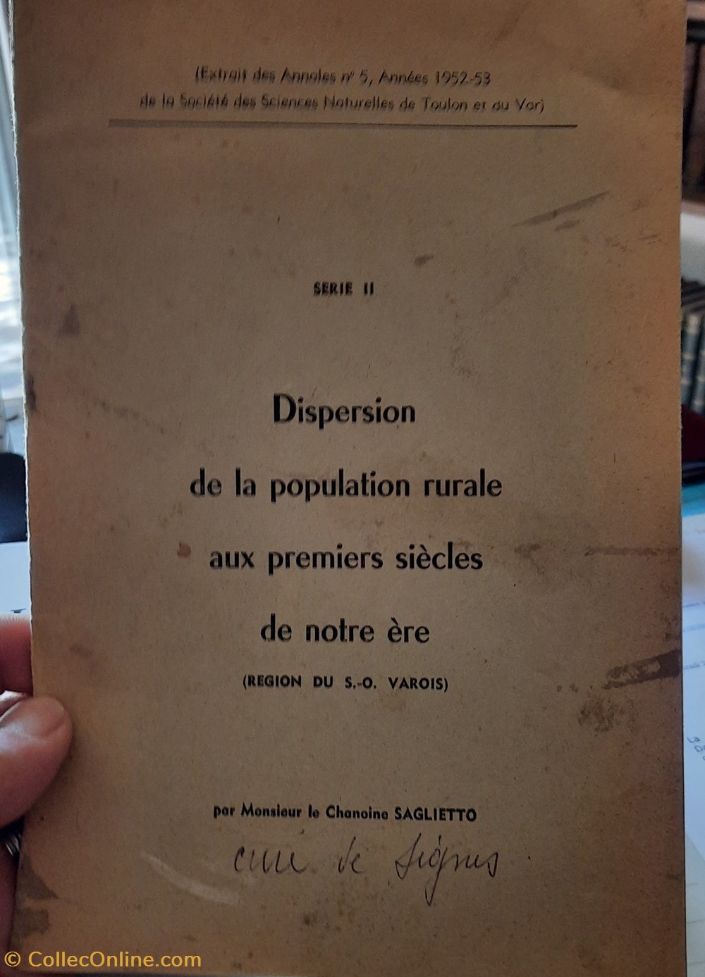 livres bd revues dispersion de la population rurale aux premiers siecles de notre ere chanoine saglietto