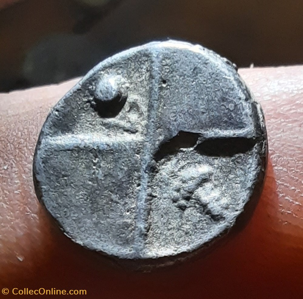 Thrace Cherchonese A / Protome Lion R/ Croix -386-338 D12.9 P1.86g GC1602var BMC 11 monnaies antiquite av jc ap grecques thrace cherchonese a protome lion r croix 386 338 d12 9 p1 86g gc1602var bmc 11