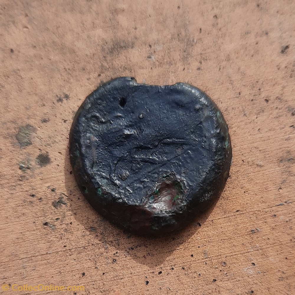 Marseille Grand bronze A/Tete Apollon ,Palme R/ Taureau a d croissant D23.8 P9,99g Feugere GBM15-7 3 monnaie antique av jc gauloise marseille grand bronze a tete apollon palme r taureau a d croissant d23 8 p9 99g feugere gbm15 7