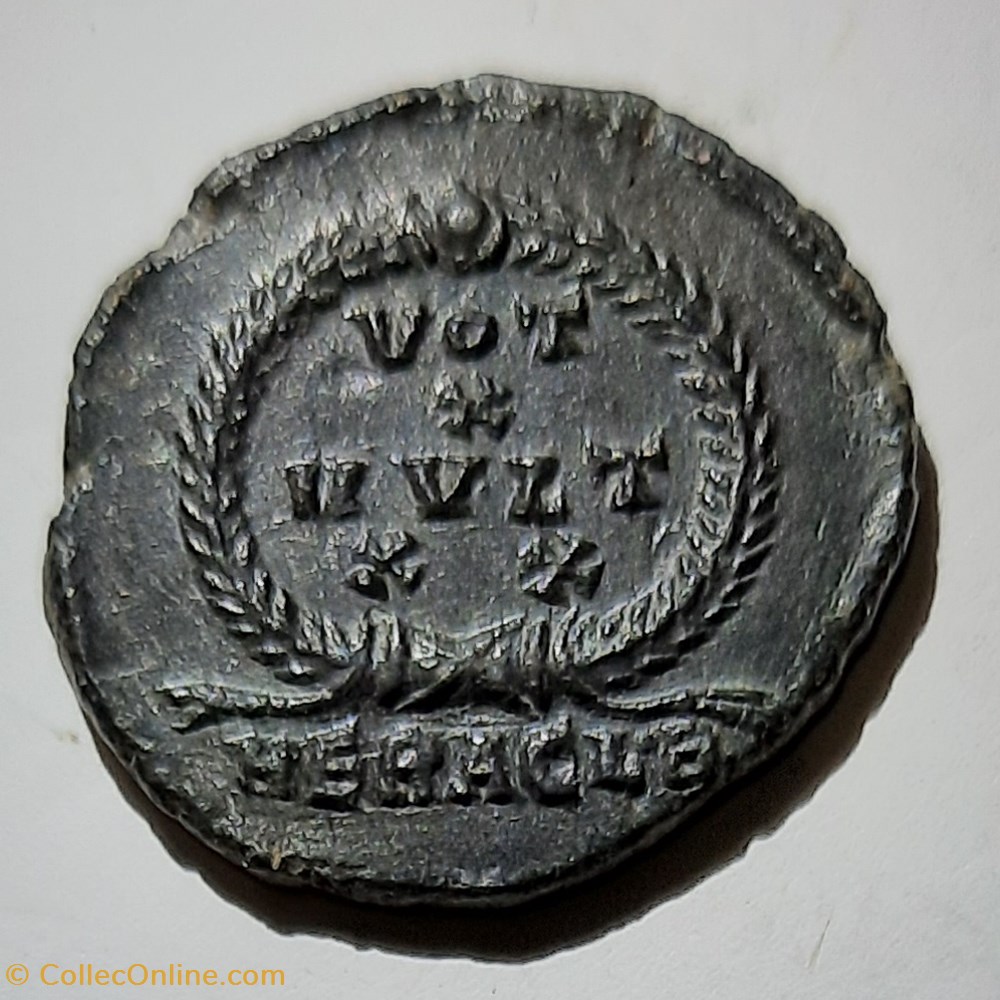 Julien 2 A /Buste casque a g R/ Legende dans couronne +362+363 D21.1 P3.46g C151 RIC105 monnaie antique av jc ap romaine republicaine imperiale julien 2 a buste casque a g r legende dans couronne 362 363 d21 1 p3 46g c151 ric105