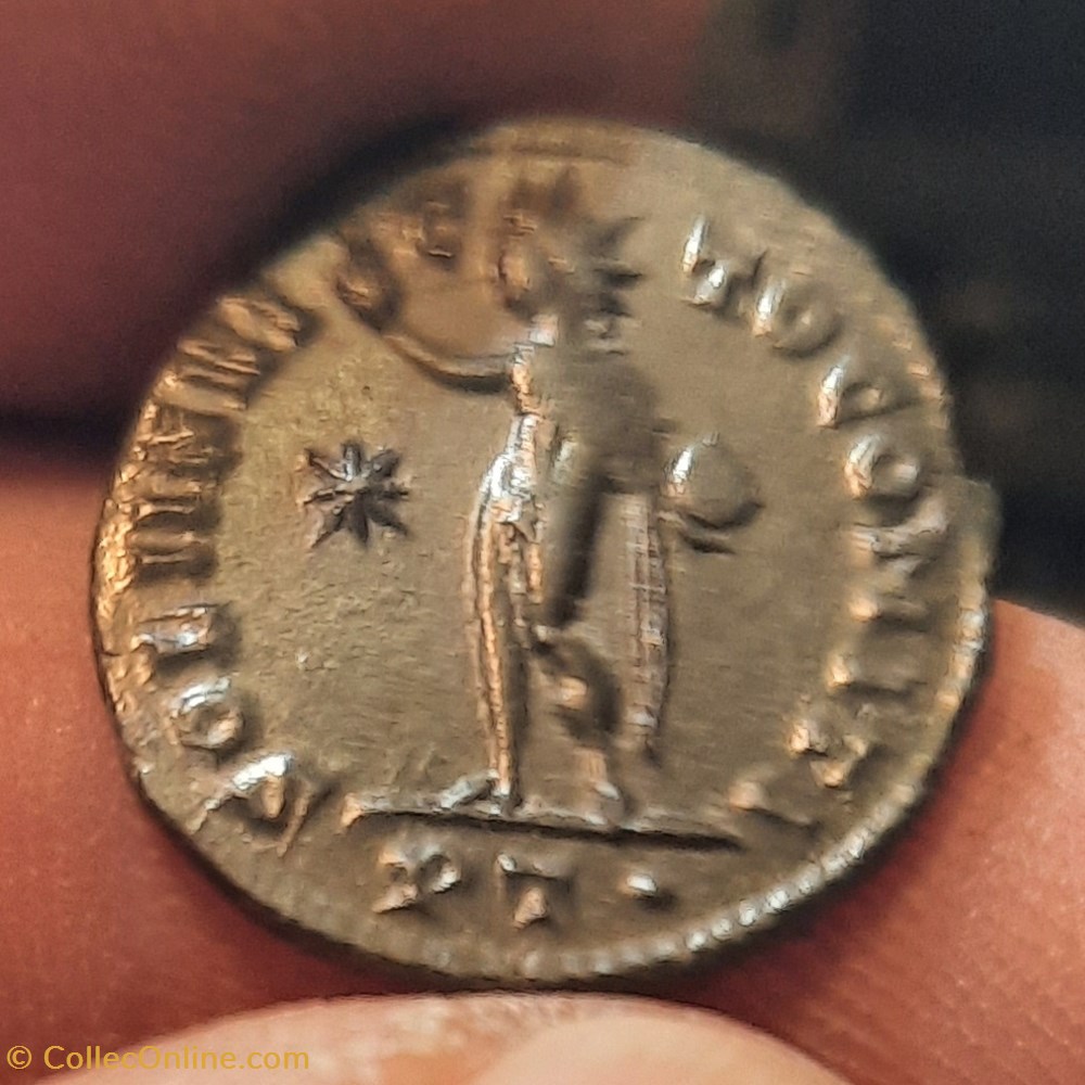 Licinus 1° A / Tete lauree a d R / Sol debout a g +314+315 D19.3 P2.63g RIC 17 (R3) NBD 68424 monnaies antiquite av jc ap romaines republicaines imperiales licinus 1 a tete lauree a d r sol debout a g 314 315 d19 3 p2 63g ric 17 r3 nbd 68424