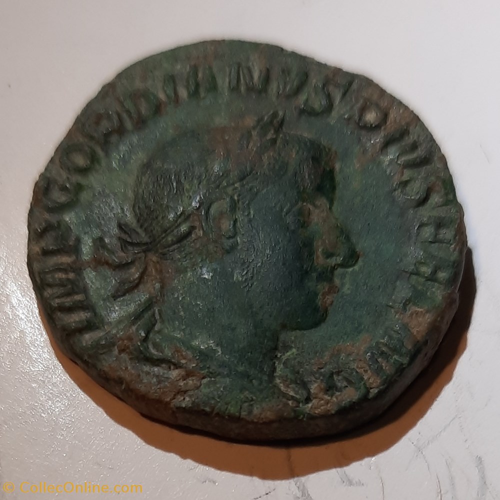 Gordien 3 A/Tete lauree a d R / Empereur a d D27.5 P14.62g C267 RIC 307a monnaie antiquite av jc ap romaine republicaine imperiale gordien 3 a tete lauree a d r empereur a d d27 5 p14 62g c267 ric 307a