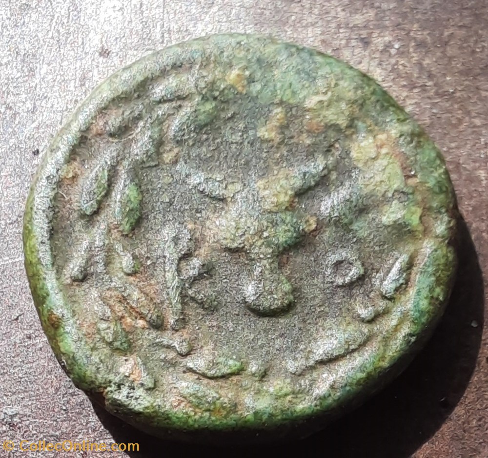 Corfou A/Tete Neptune a d R/Bucrane -199 -100 SNG evelpidis N°1963 voir PERSEE tresor de Elbasan monnaies antiquite av jc ap grecques corfou a tete neptune a d r bucrane 199 100 sng evelpidis n 1963 voir persee tresor de elbasan