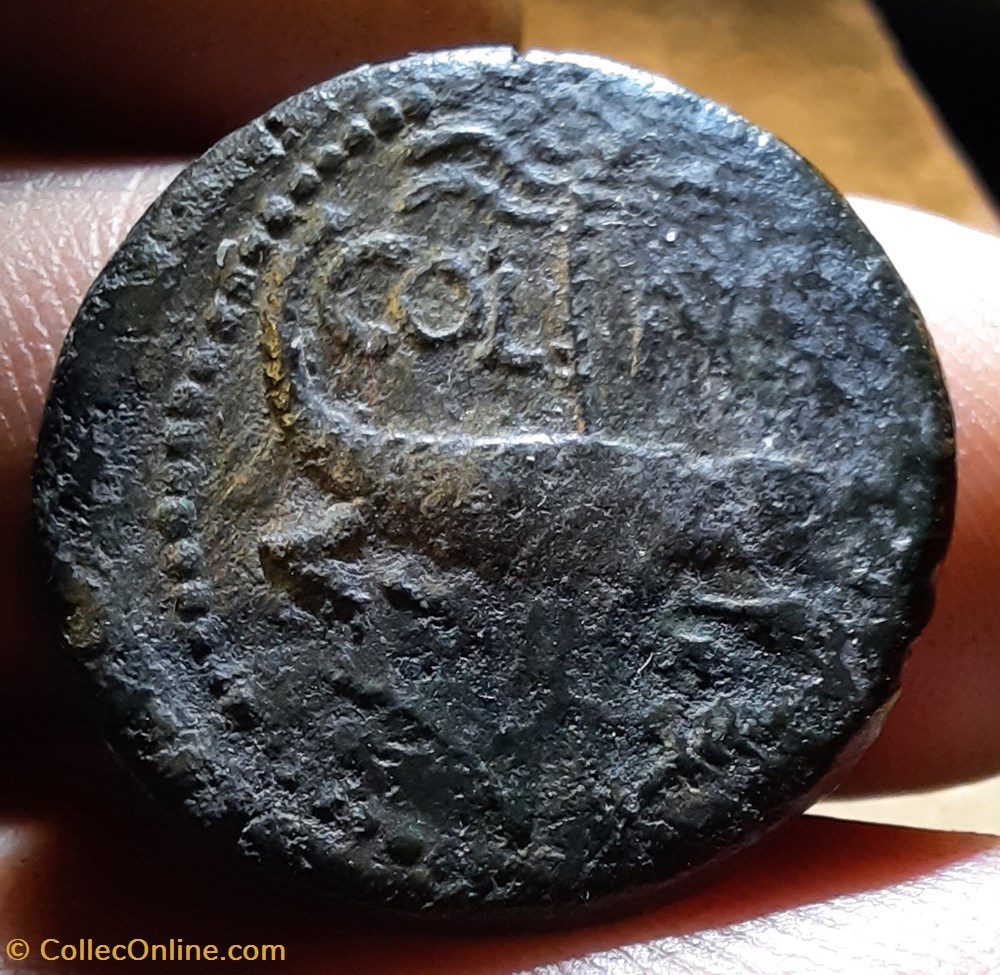 Nimes As 2° type A/Tetes adossees Auguste et Agrippa R/Crocodile D25.7 P9.90g monnaies antiquite av jc ap romaines provinciales nimes as 2 type a tetes adossees auguste et agrippa r crocodile d25 7 p9 90g
