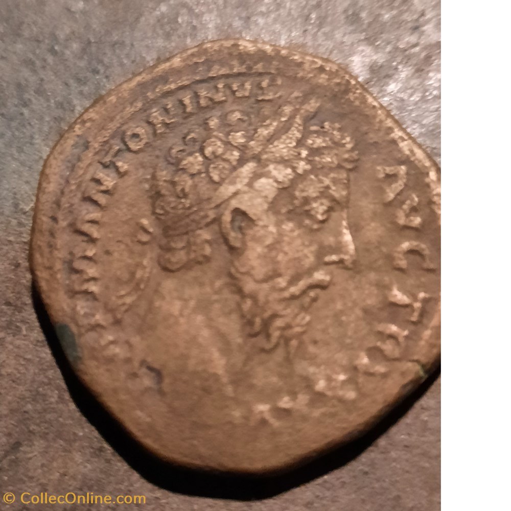 Marc Aurele A/ Tete lauree a d R/Legende dans couronne de chene +171 D32.5 P 25.33 RCV4992 C497 monnaie antique av jc ap romaine republicaine imperiale marc aurele a tete lauree a d r legende dans couronne de chene 171 d32 5 p 25 33 rcv4992 c497
