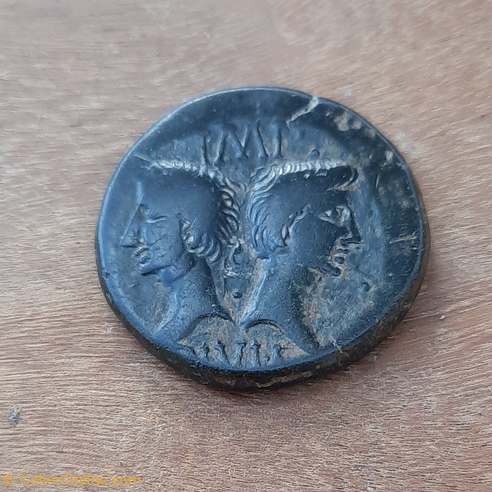 monnaie antique jc ap nimes as 2 serie a tetes adossees agrippa et octave r crocodile 16 15 d26 1 p12 95 latour 2778