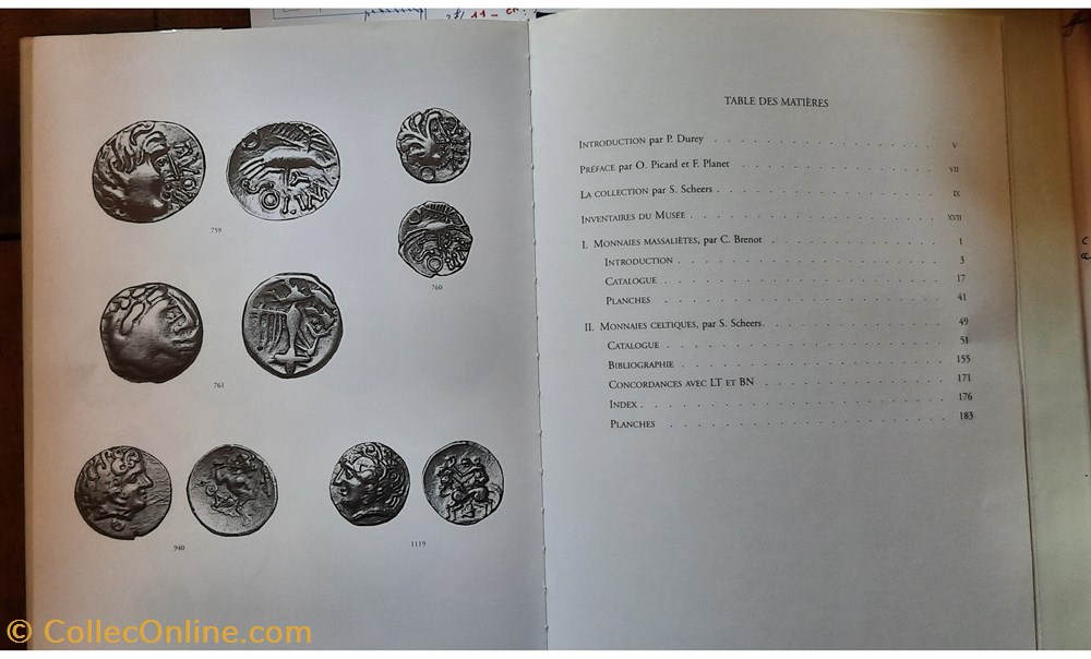 livres bd revues catalogue des monnaies massalietes et celtiques musee des beaux arts lyon brenot et scheers 1996
