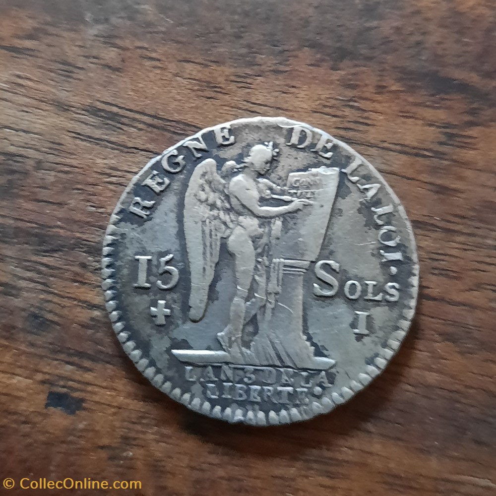 Louis 16 A/ Tete du Roi a g /Genie gravant la constitution D23 P 5 g C2243 DY 1721 monnaie france moderne louis 16 a tete du roi a g genie gravant la constitution d23 p 5 g c2243 dy 1721