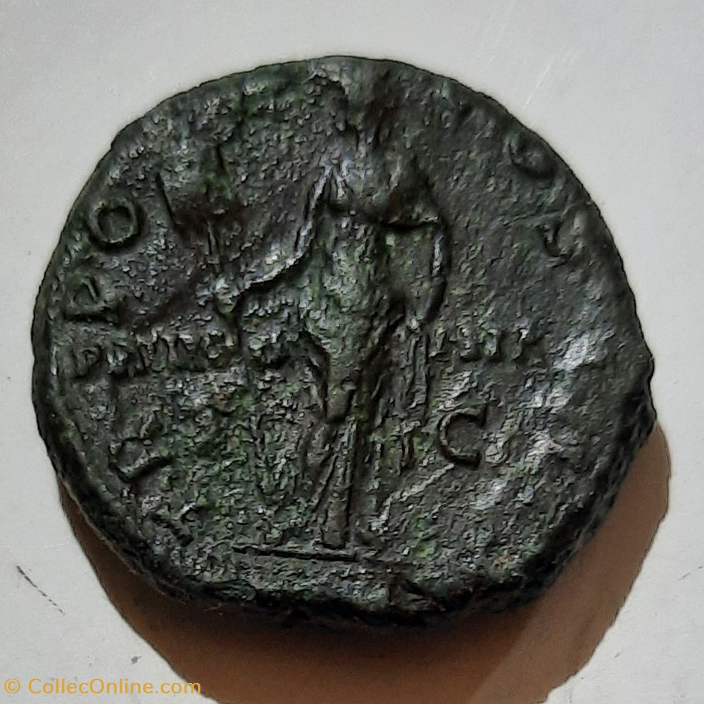 monnaie antique av jc ap romaine republicaine imperiale aelius a tete nue a d r la pannonie debout a g d24 p 13 02g rcv 3988 c25 ric 1071a
