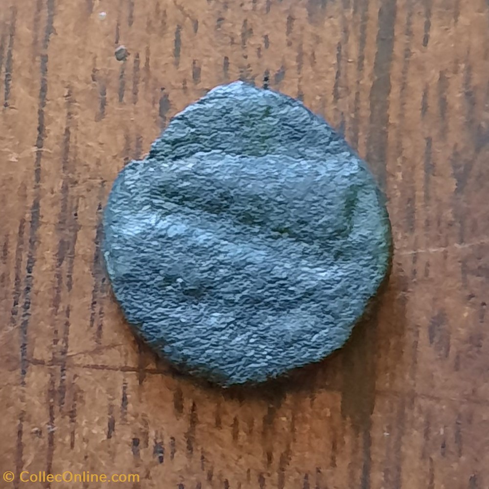 Gadir A/Visage de face R3 /2 Epis ou Poissons ? D12.9 P1.95g monnaies antiques celtes gadir a visage de face r3 2 epis ou poissons d12 9 p1 95g