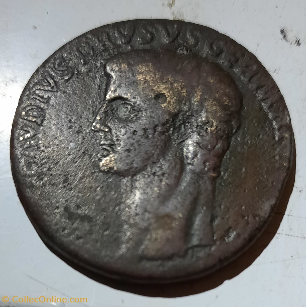 Monnaie a definir Nero Drussus pese le poids d un Dupondius ? Padouan ? FAUX ? D32.8 P15.29g antiquite av jc ap romaine republicaine imperiale monnaie a definir nero drussus pese le poids d un dupondius padouan faux d32 8 p15 29g