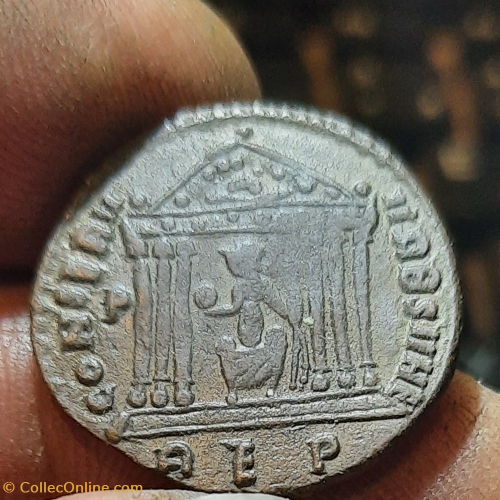 Maxence A/ Tete lauree a d R/Temple hexastyle +310+311 D23.2 P5.54g RIC 258 monnaies antiquite av jc ap romaines republicaines imperiales maxence a tete lauree a d r temple hexastyle 310 311 d23 2 p5 54g ric 258