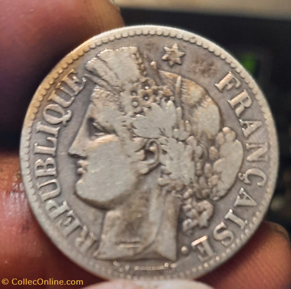Deuxieme Republique A/ Tete Ceres a g R/Couronnr chene et laurier D27.1 P8.85g F265/7 monnaies france modernes deuxieme republique a tete ceres a g r couronnr chene et laurier d27 1 p8 85g f265 7