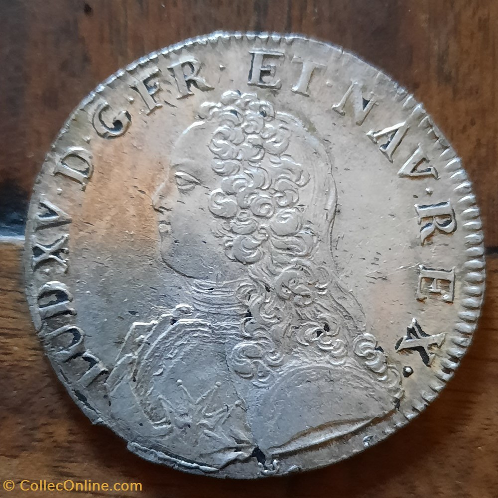 Louis xv A/Buste a g R/Ecu de France ovale D41 P 29.52g. G321 C2117 monnaie royale louis xv a buste a g r ecu de france ovale d41 p 29 52g g321 c2117