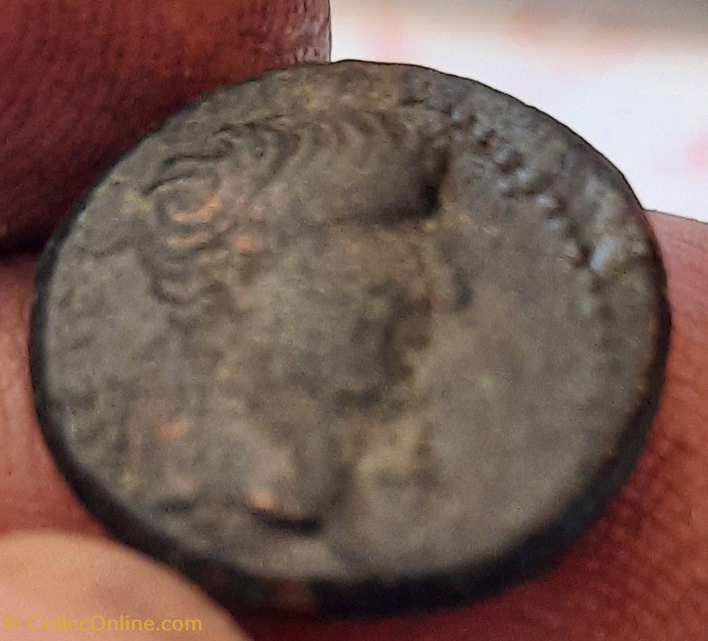 Auguste A/Tete nue a d R/Biges et boeufs D16.9 P4.13g RPC1656 BMC.86 monnaies antiquite av jc ap romaines provinciales auguste a tete nue a d r biges et boeufs d16 9 p4 13g rpc1656 bmc 86