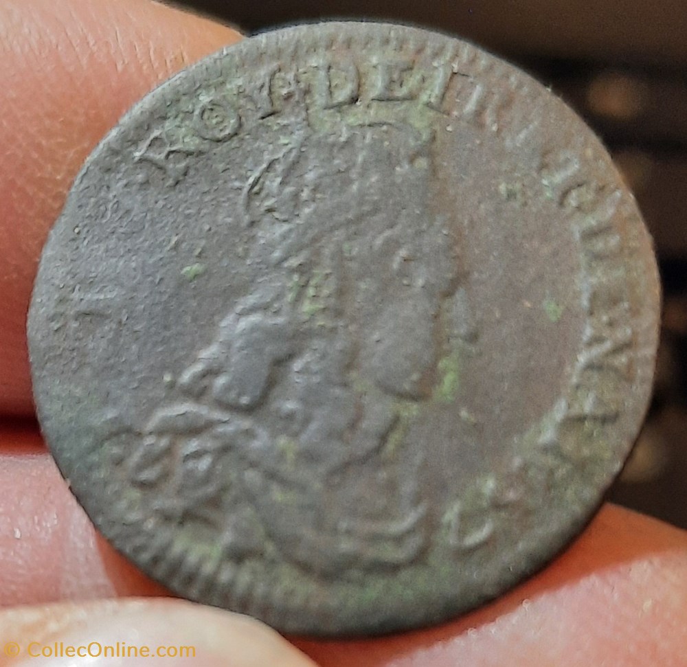 Louis XIV A/Buste couronne a d R /Legende D28.2 P3.44g C2012 G86 DY1588 DR412 monnaies france royales louis xiv a buste couronne a d r legende d28 2 p3 44g c2012 g86 dy1588 dr412